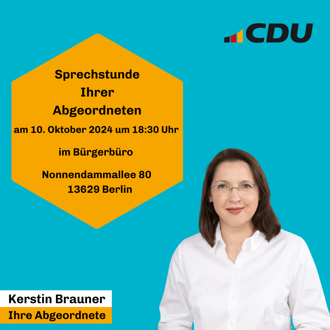 Sprechstunde  Ihrer Abgeordneten am 10. Oktober 2024 um 18:30 Uhr