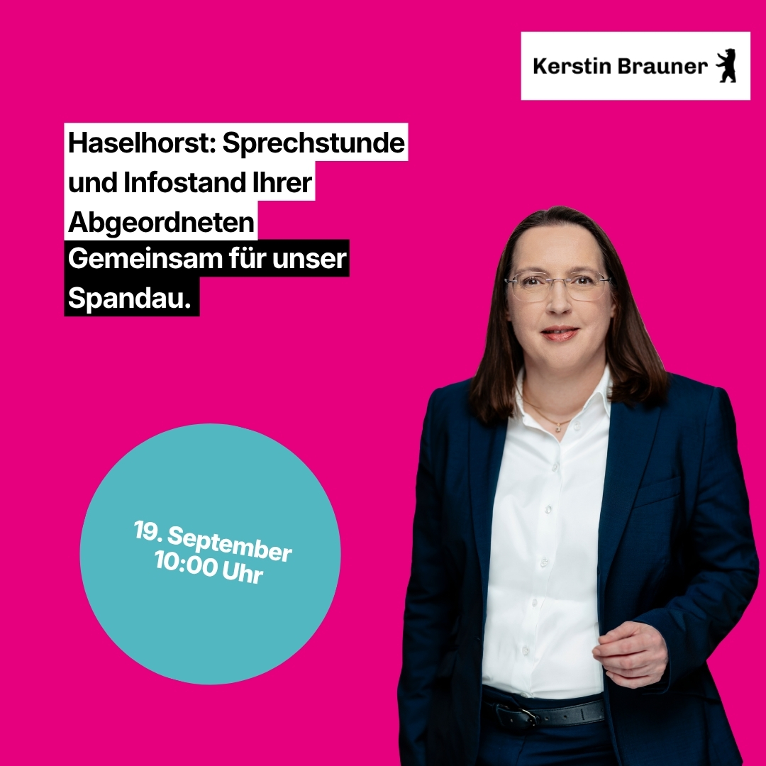 Sprechstunde und Infostand Ihrer Abgeordneten in Haselhorst